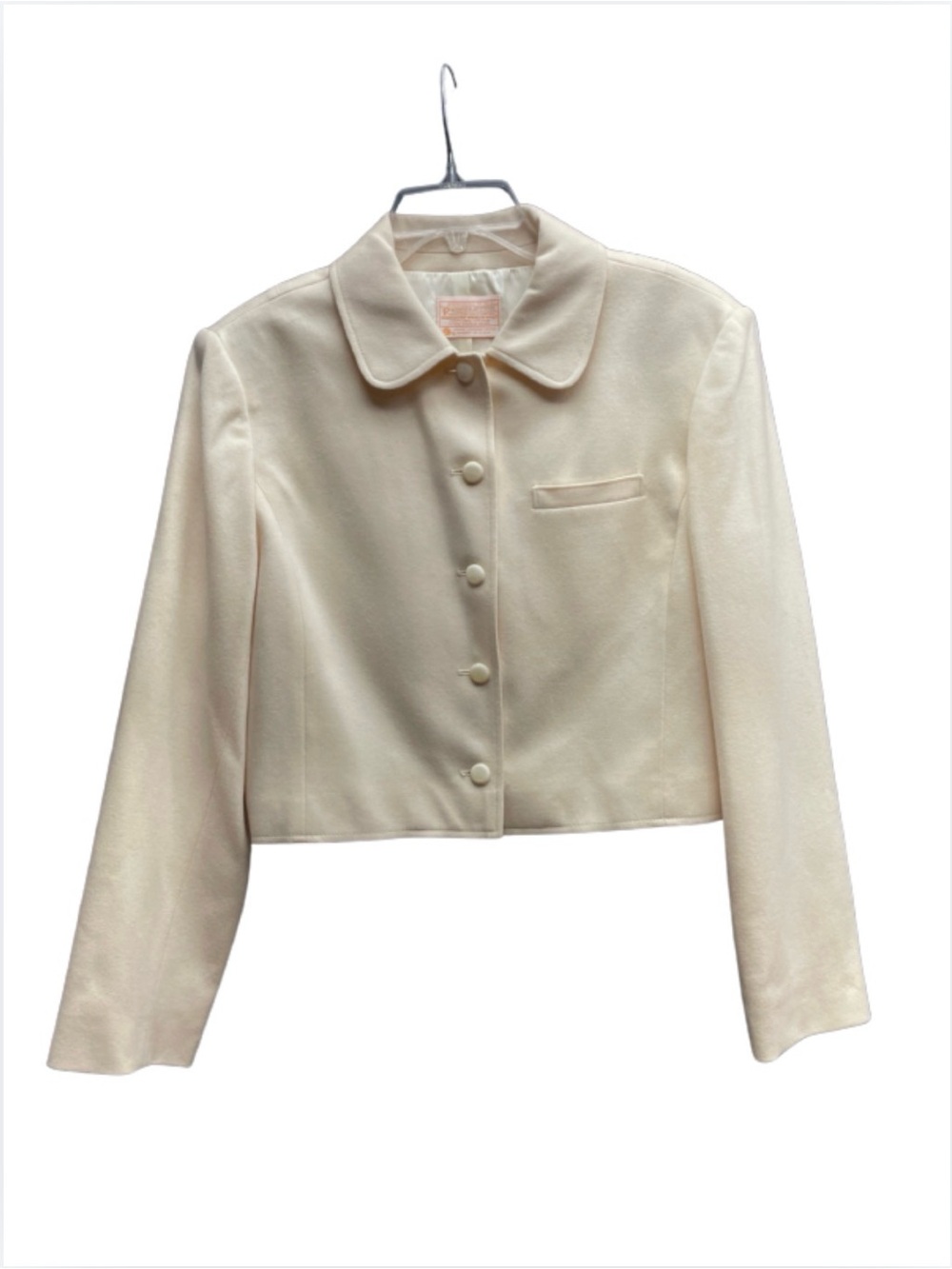 Vintage Pendleton Cream Cropped Button Jacket Sz 14